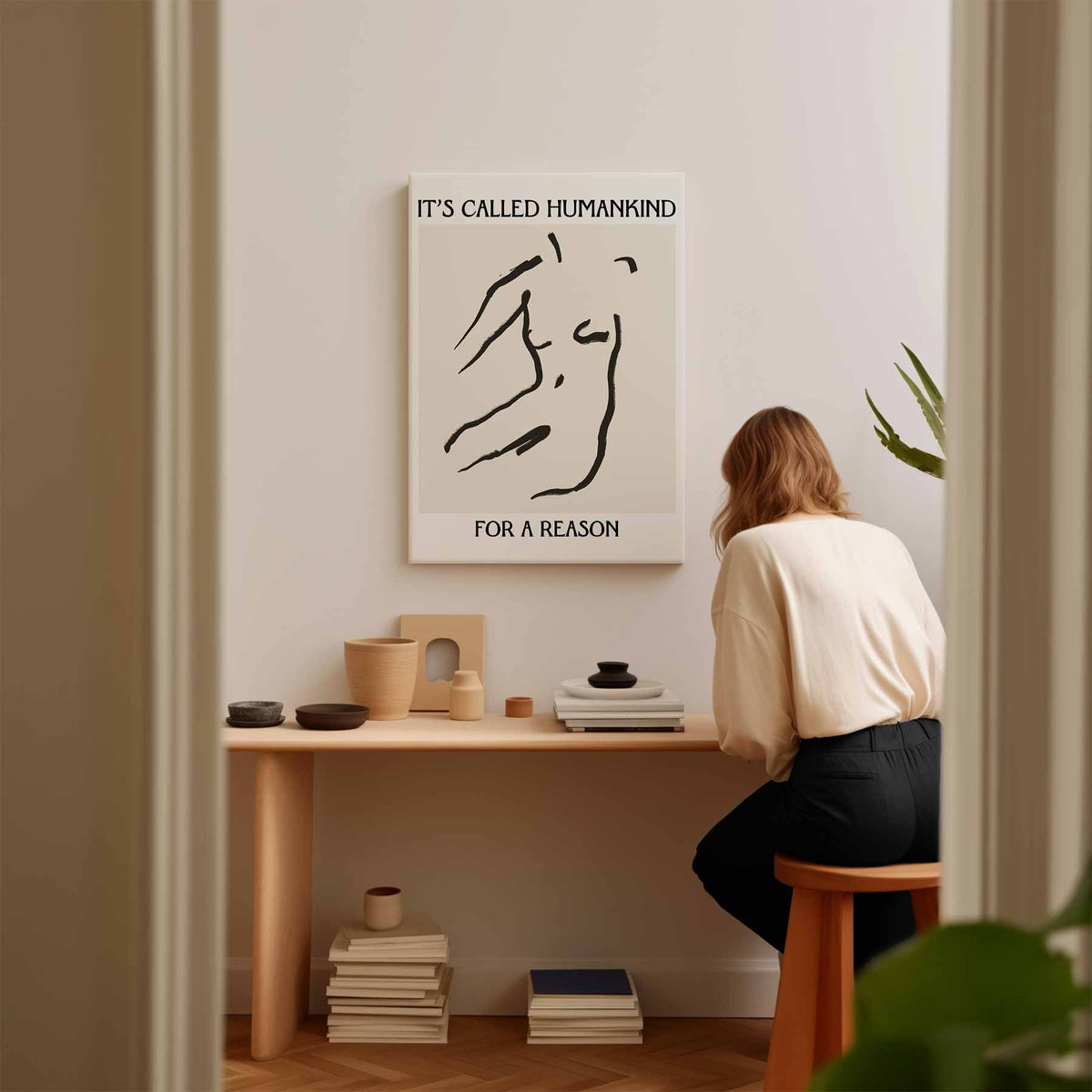 Menselijkheid in Beeld – modern portret kunstwerk van WallArtistic