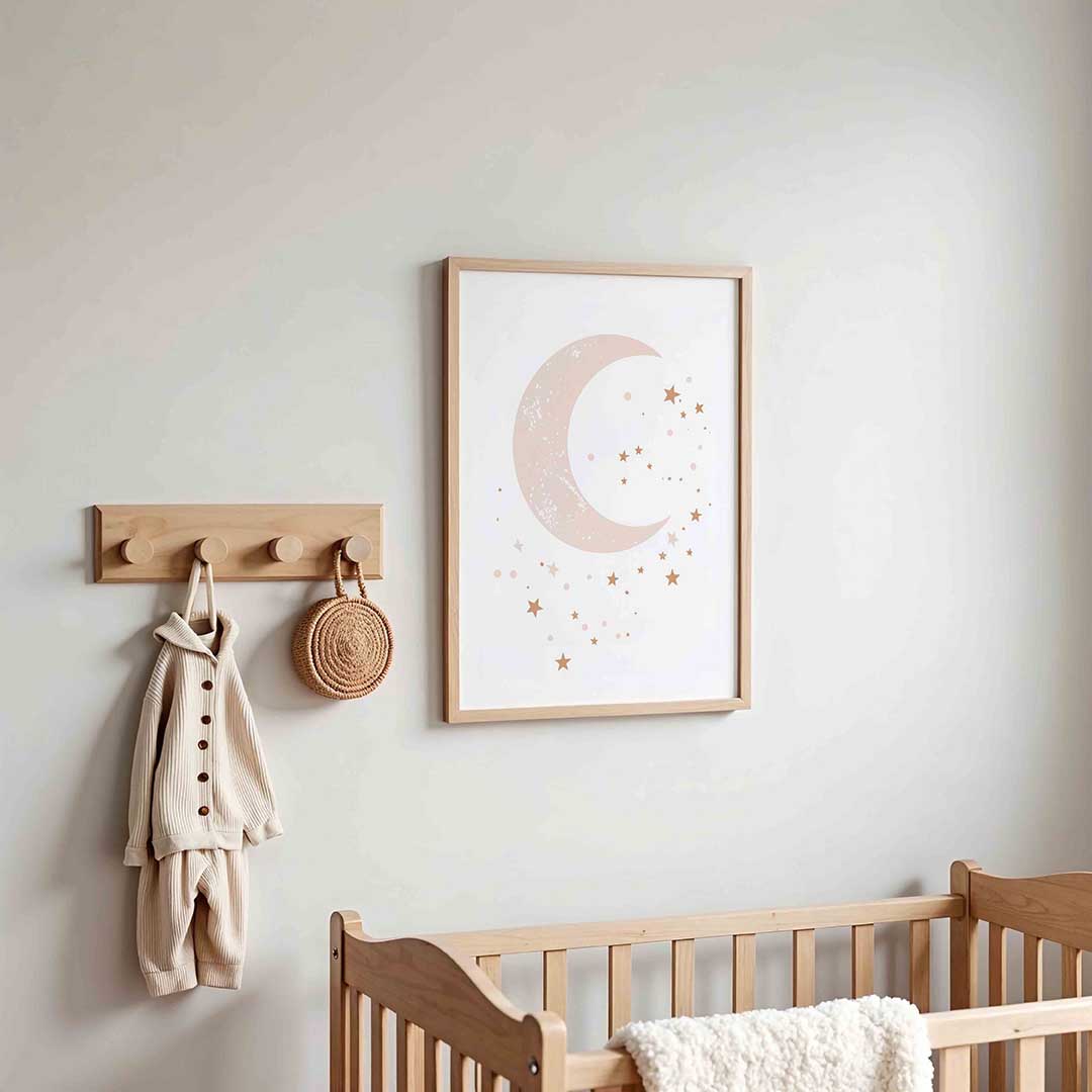 Maan en sterren – kinderposter in staand formaat