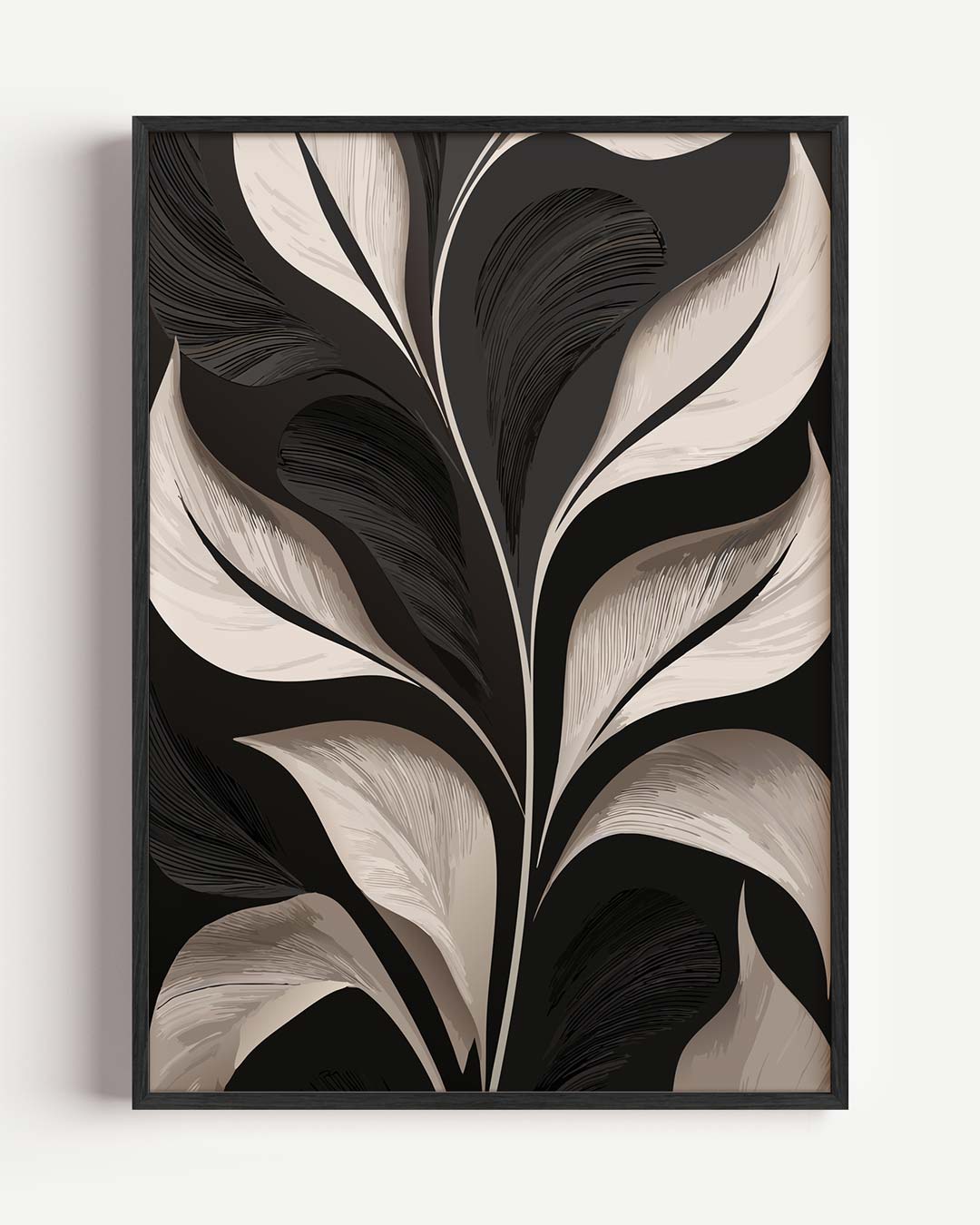 Elegante Botanische Bladeren – kleurrijke abstracte portret poster als wanddecoratie