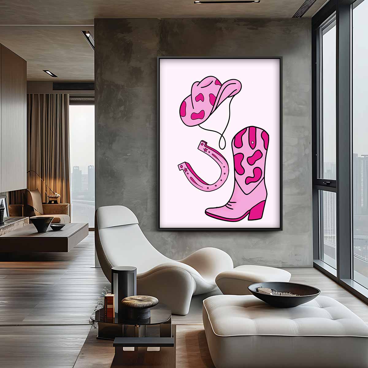 Cowboy Glamour – staand kunstwerk voor modern interieur