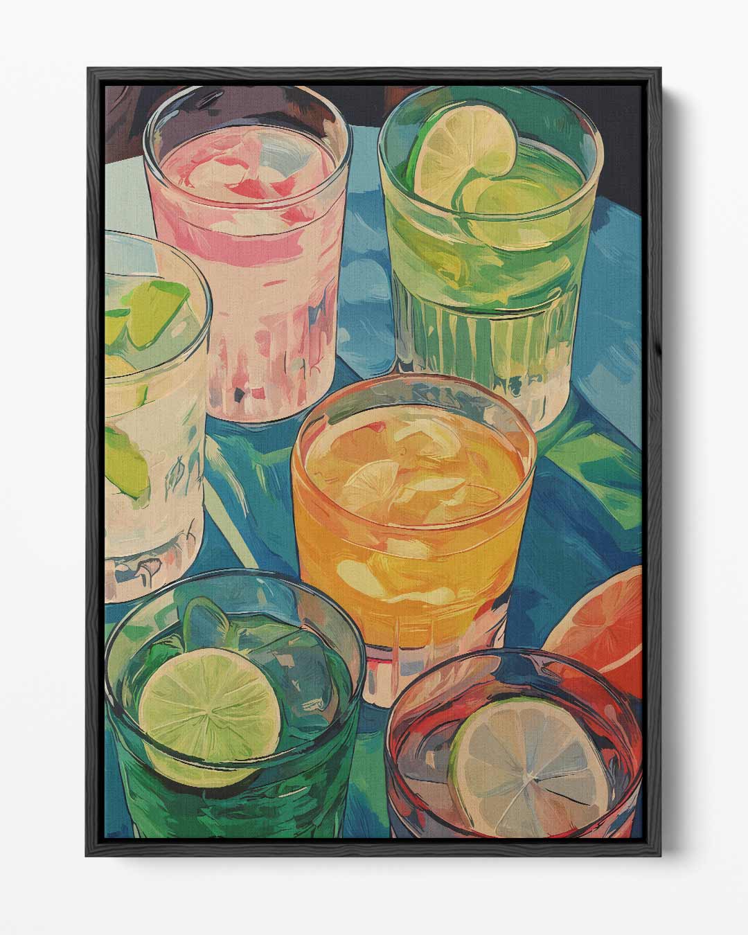 Verfrissende Zomercocktails – portret kunstwerk als wanddecoratie