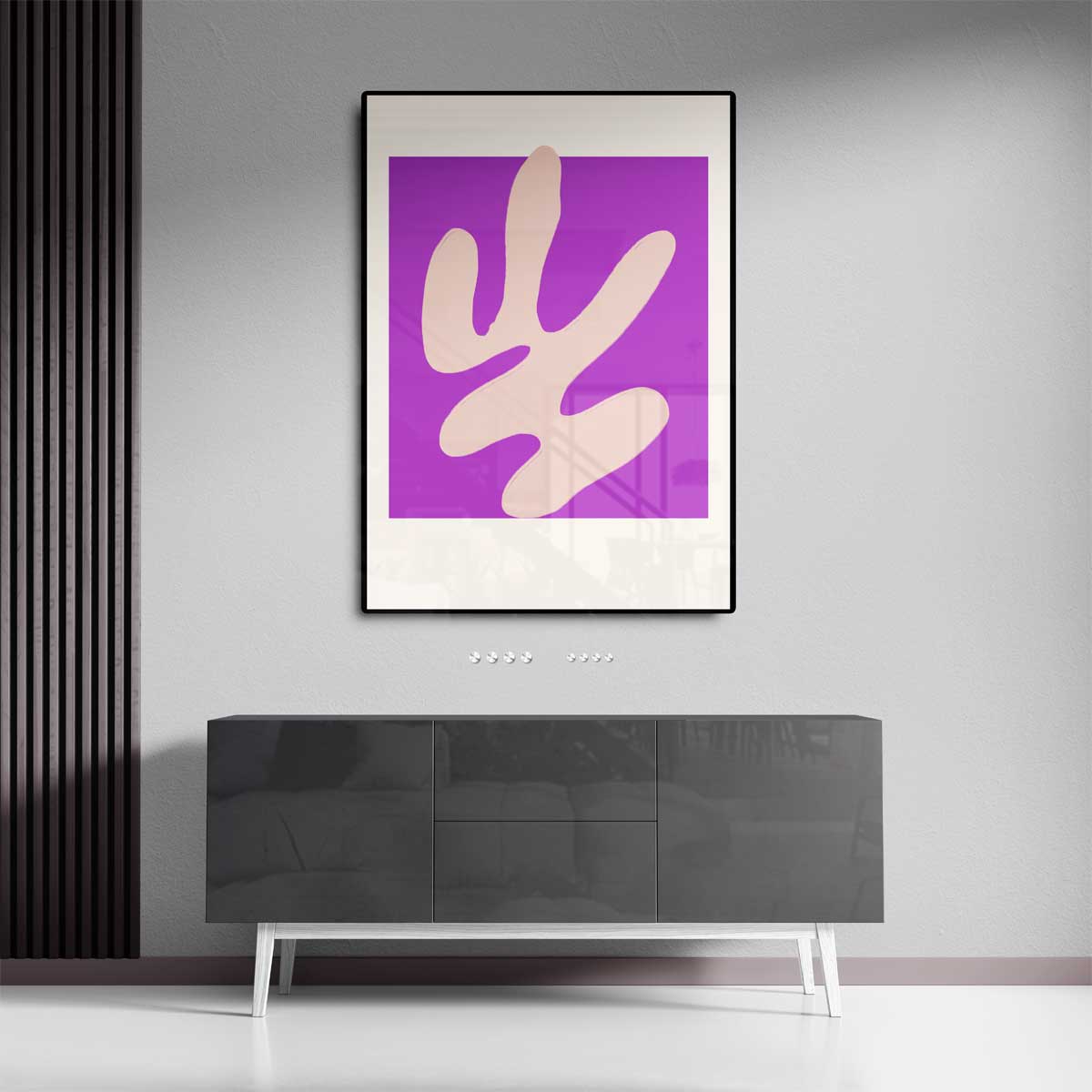 Abstract purpere flow – canvas wanddecoratie in portret formaat