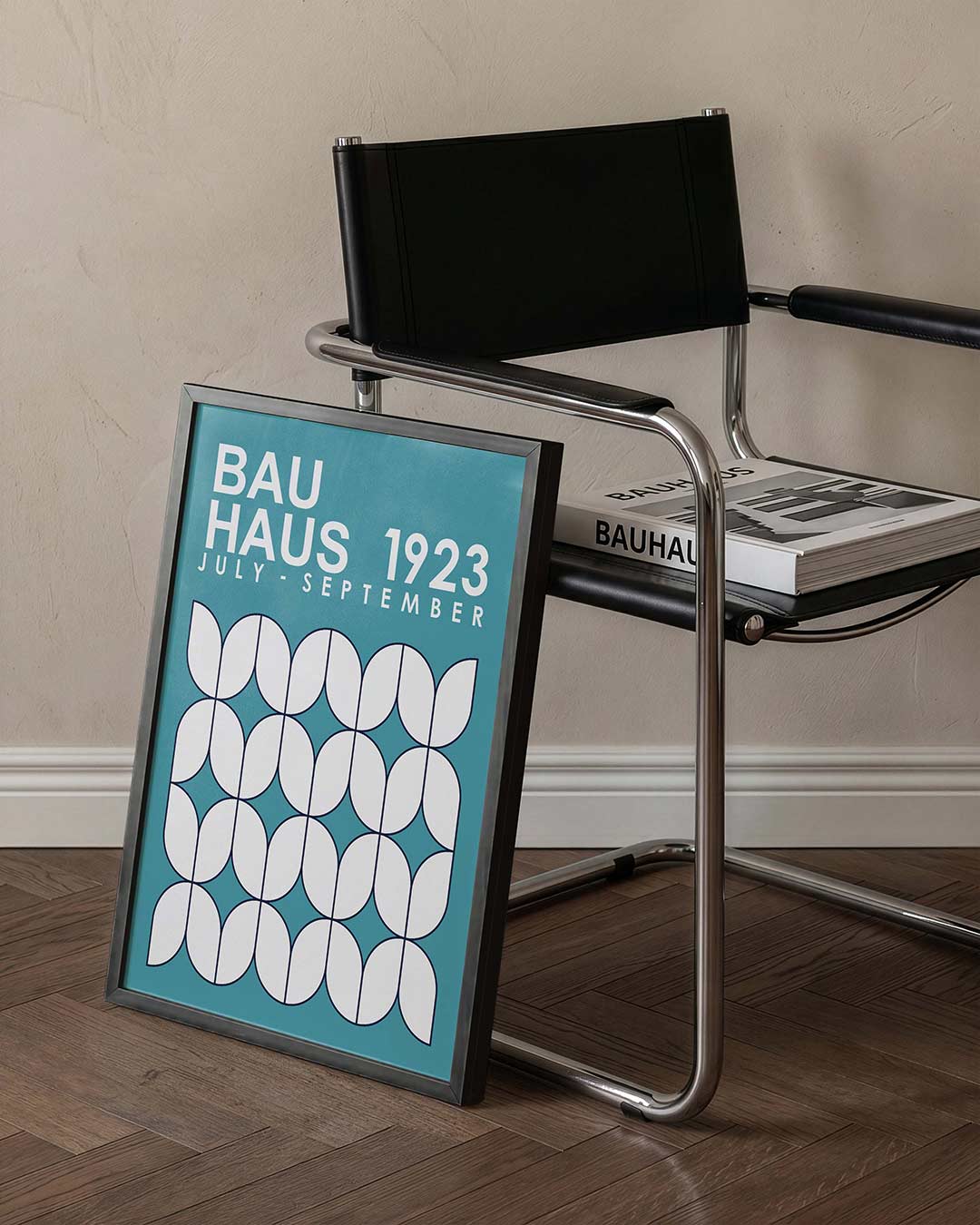 Vormritme en kleur – staande Bauhaus poster voor aan de muur