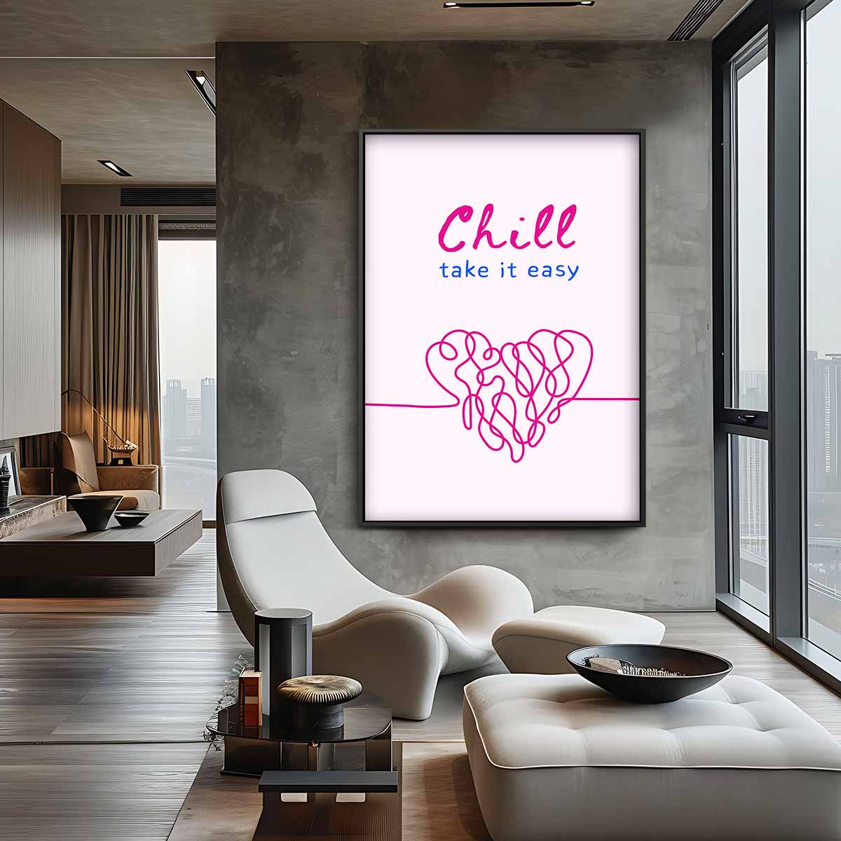 Chill Hart Kunstwerk – canvas wanddecoratie in portret formaat