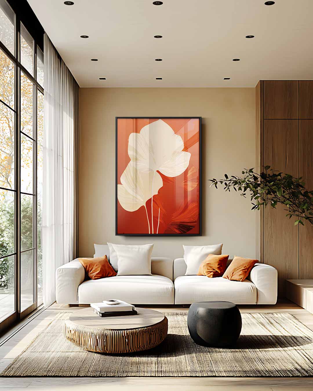 Warme Herfstbladeren – staande wandkunst voor woonkamer of interieur