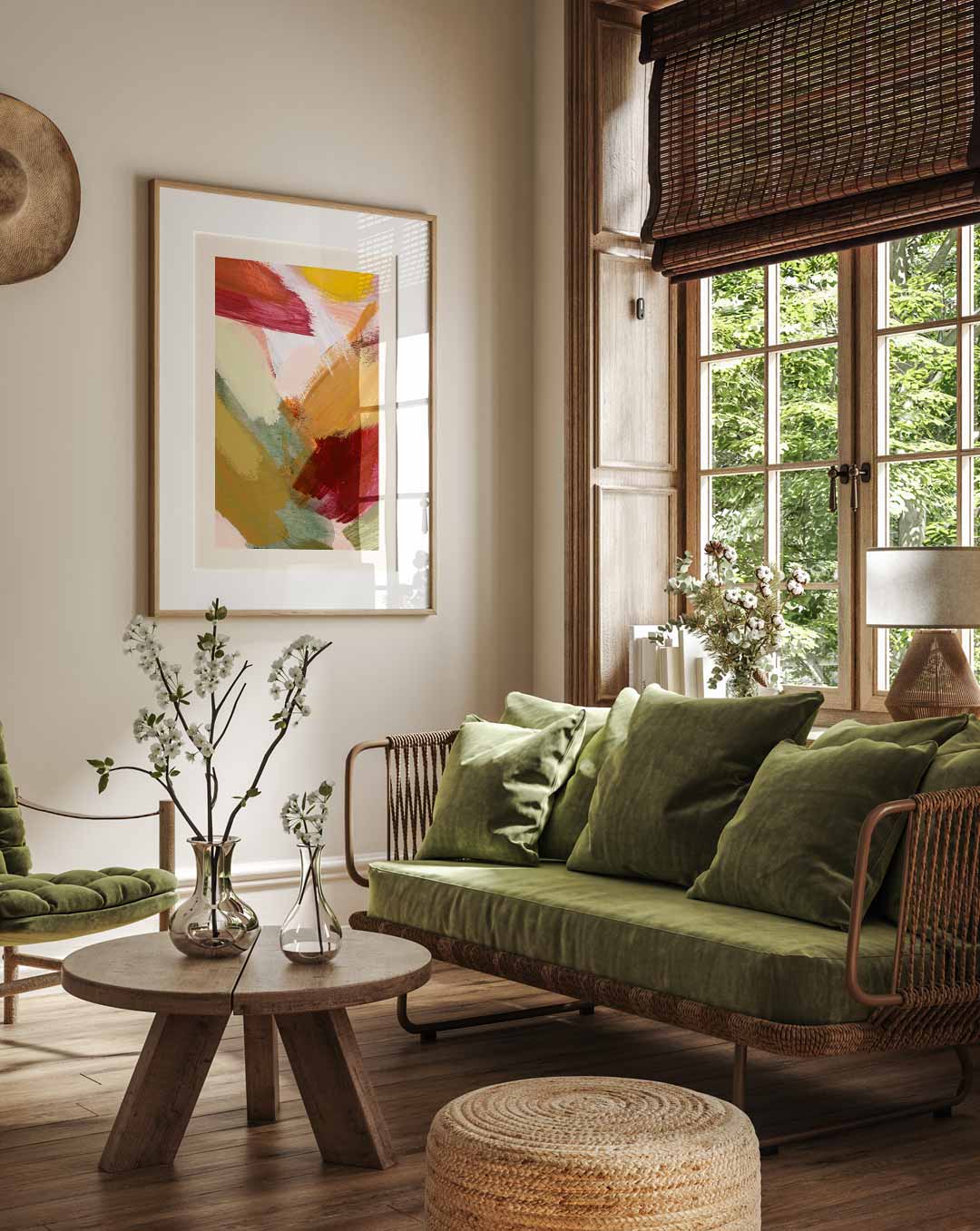 Kleurrijke Abstracte Expressie – staande muurposter met Popart uitstraling