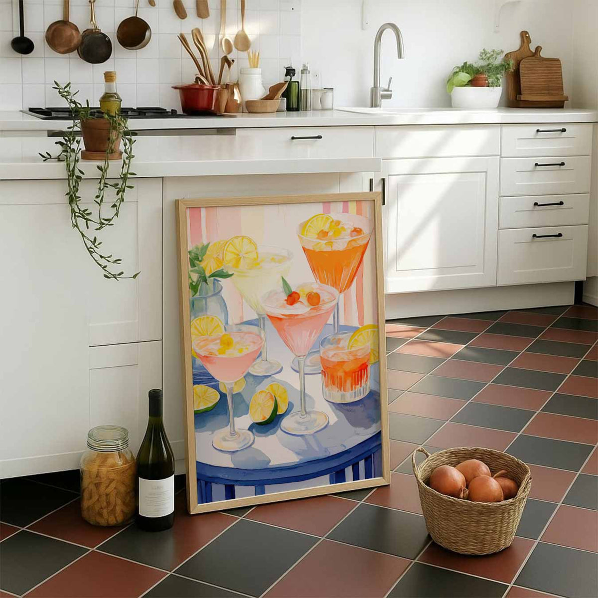 Zomerse Cocktails – staande muurposter voor keuken of eethoek