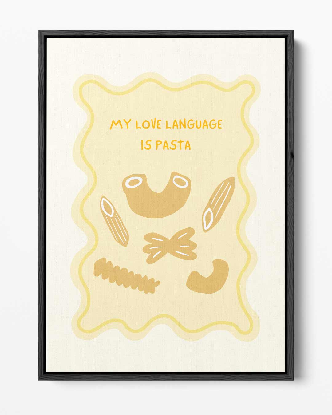 Pasta Liefde – portret kunstwerk als wanddecoratie