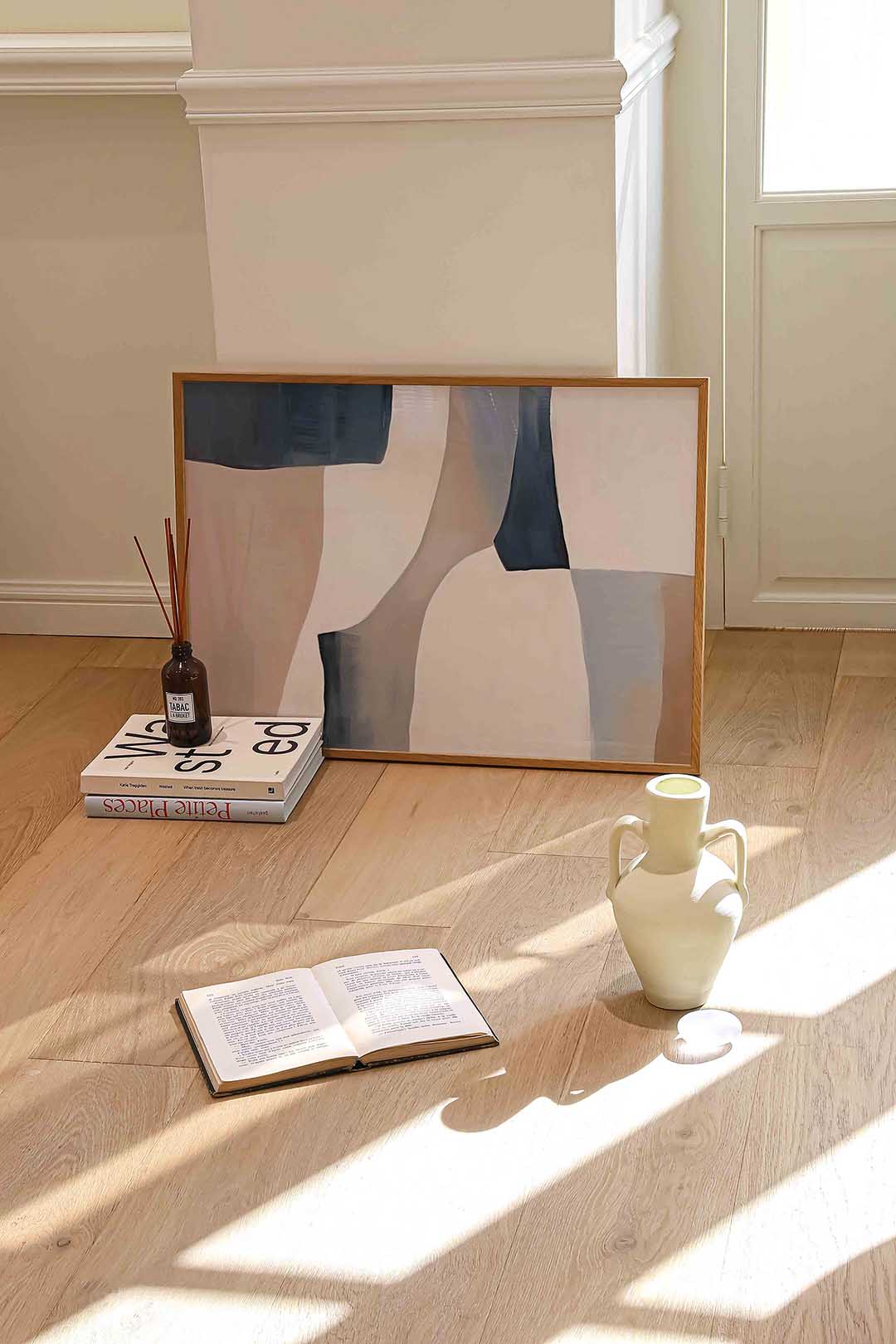 Abstracte vormen – liggende kleurrijke abstracte wanddecoratie van WallArtistic