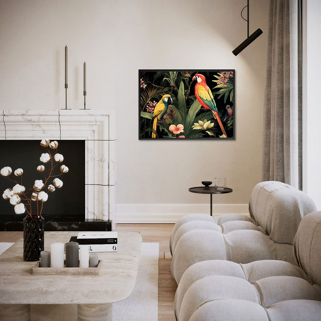 Tropische vogels – liggende wanddecoratie