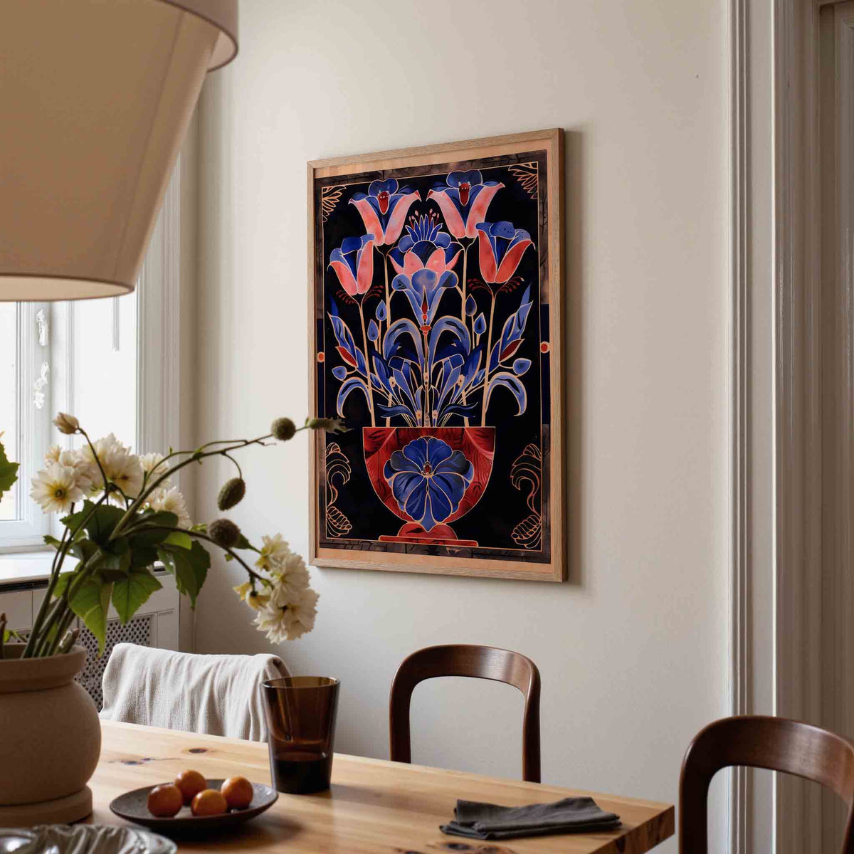 Bloemen in vaas – kunst en design poster in portret formaat