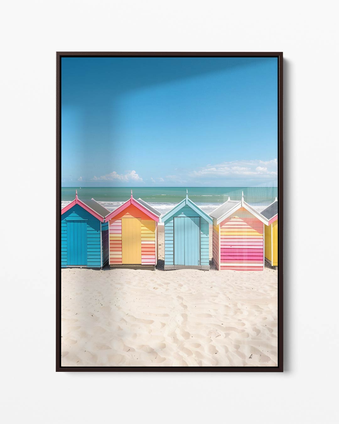 Kleurrijke Strandhuisjes – portret kunstwerk als wanddecoratie