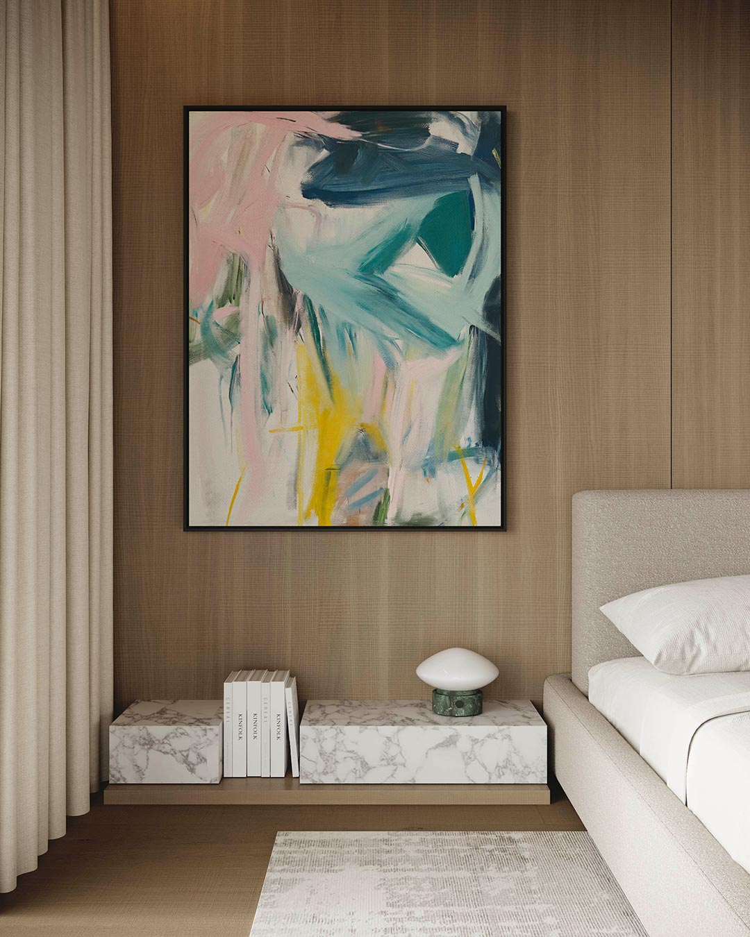 Dynamische kleurenexplosie – staand wanddecoratie kunstwerk