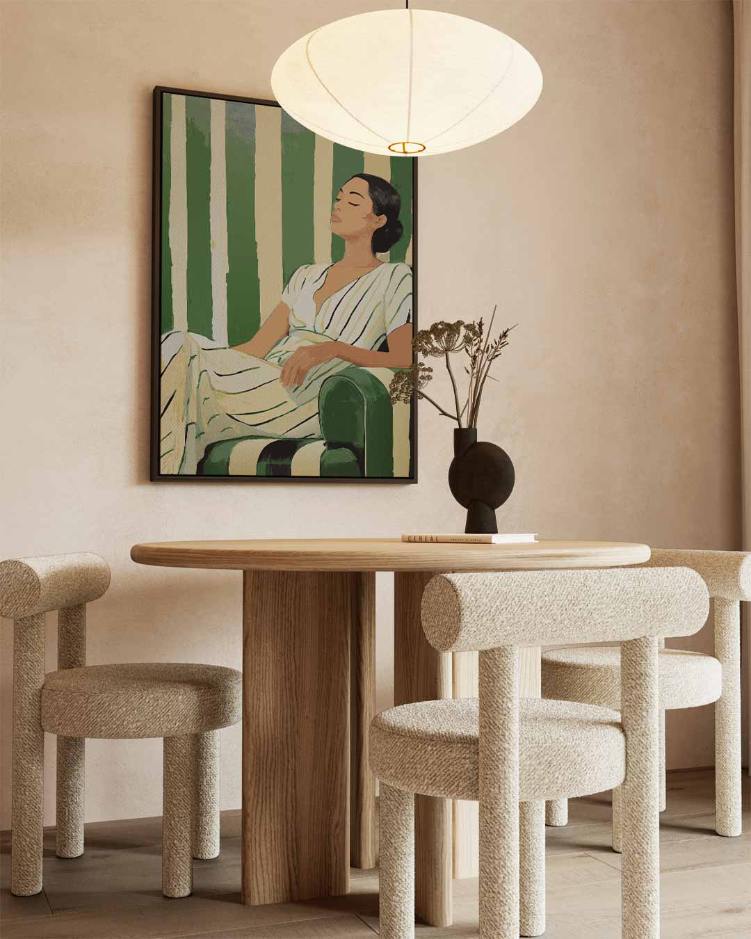 Ontspannen in Stijl – kunstwerk met zwarte baklijst