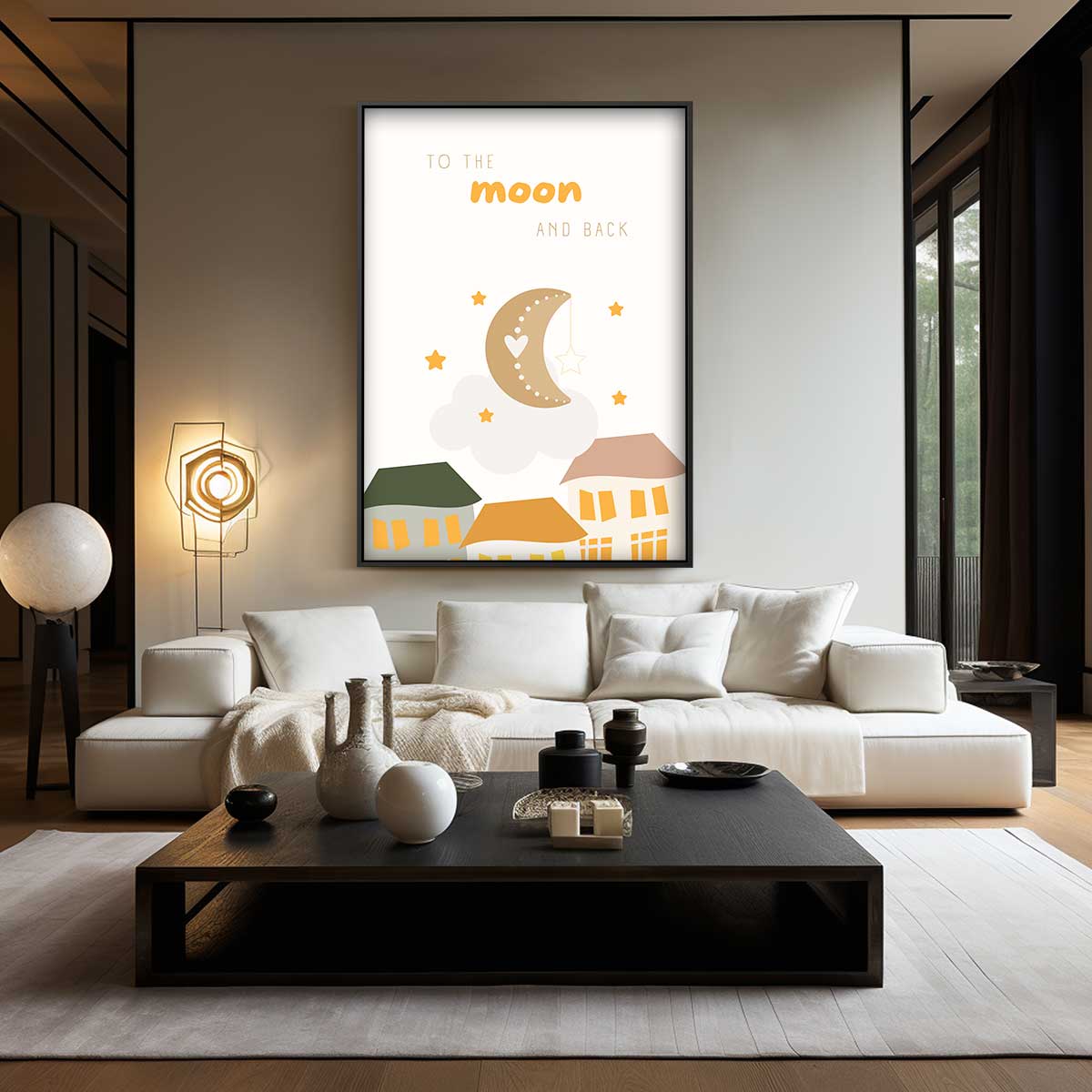 Droom naar de Maan – canvas wanddecoratie in portret formaat