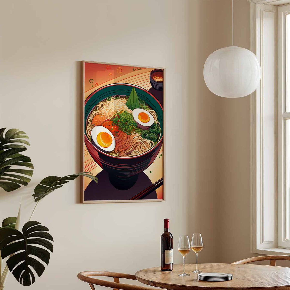 Kleurrijke Ramen Fantasie – keukenposter in staand formaat