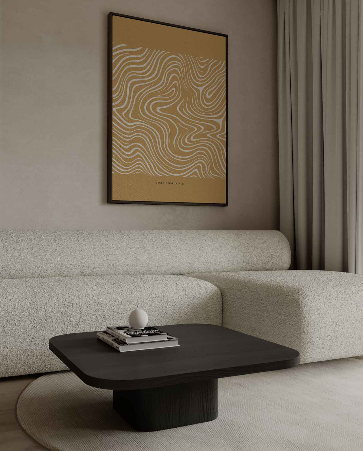 Golvende Lijnen Natuurprint – canvas kunstwerk als wanddecoratie
