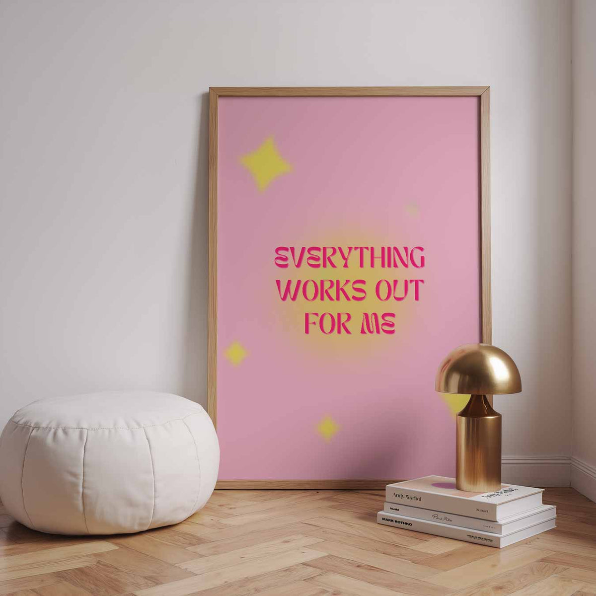 Inspirerende Roze Positiviteitsposter – staande muurposter met mindful uitstraling