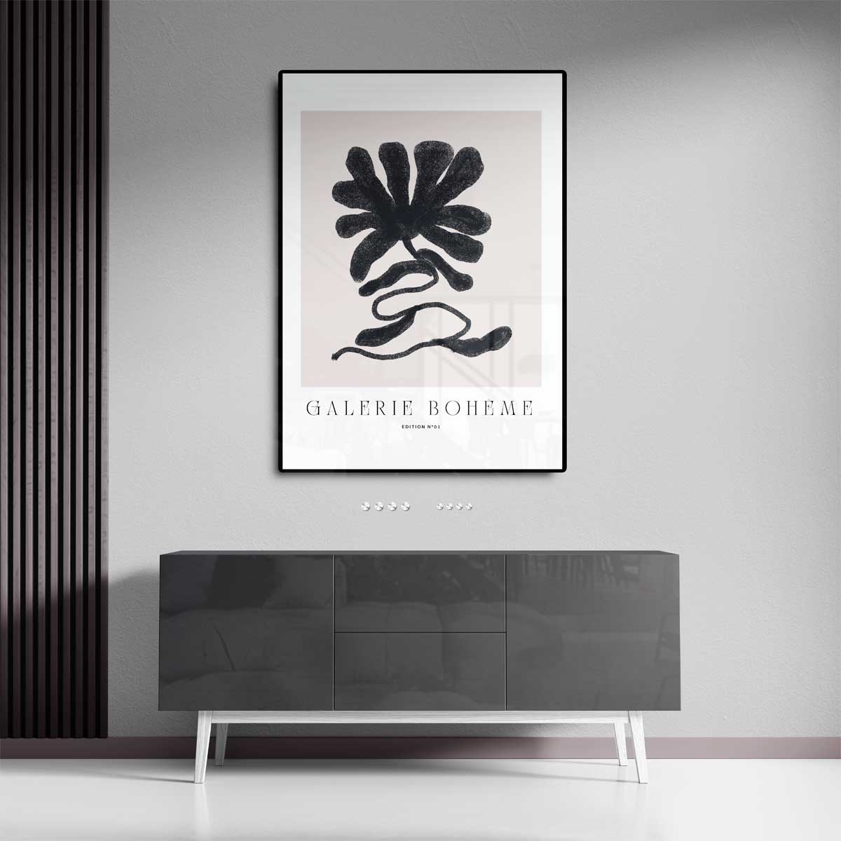 Abstracte Bloem Illustratie – dibond kunstwerk als wanddecoratie