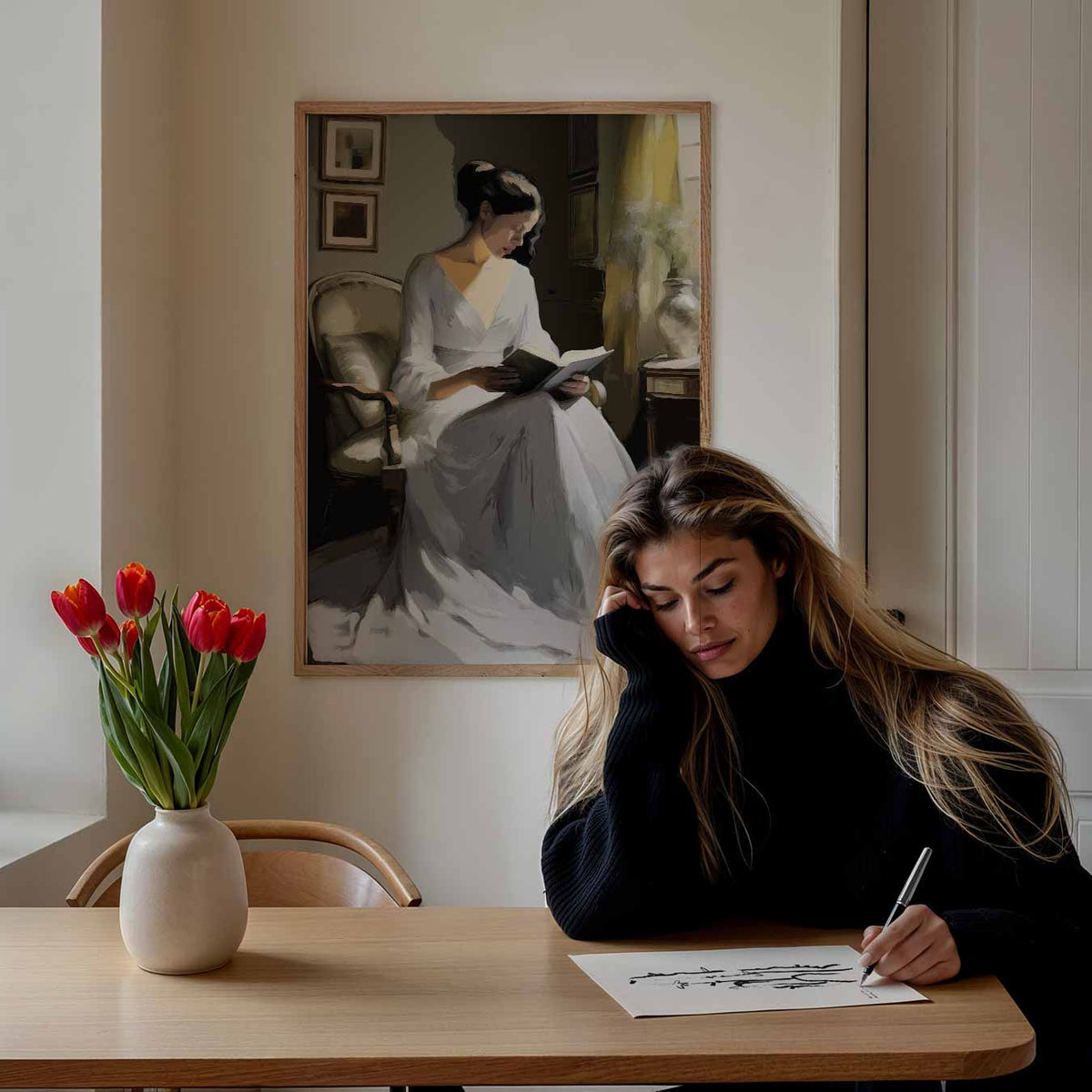 Elegante Leeshoek – paasposter in staand formaat