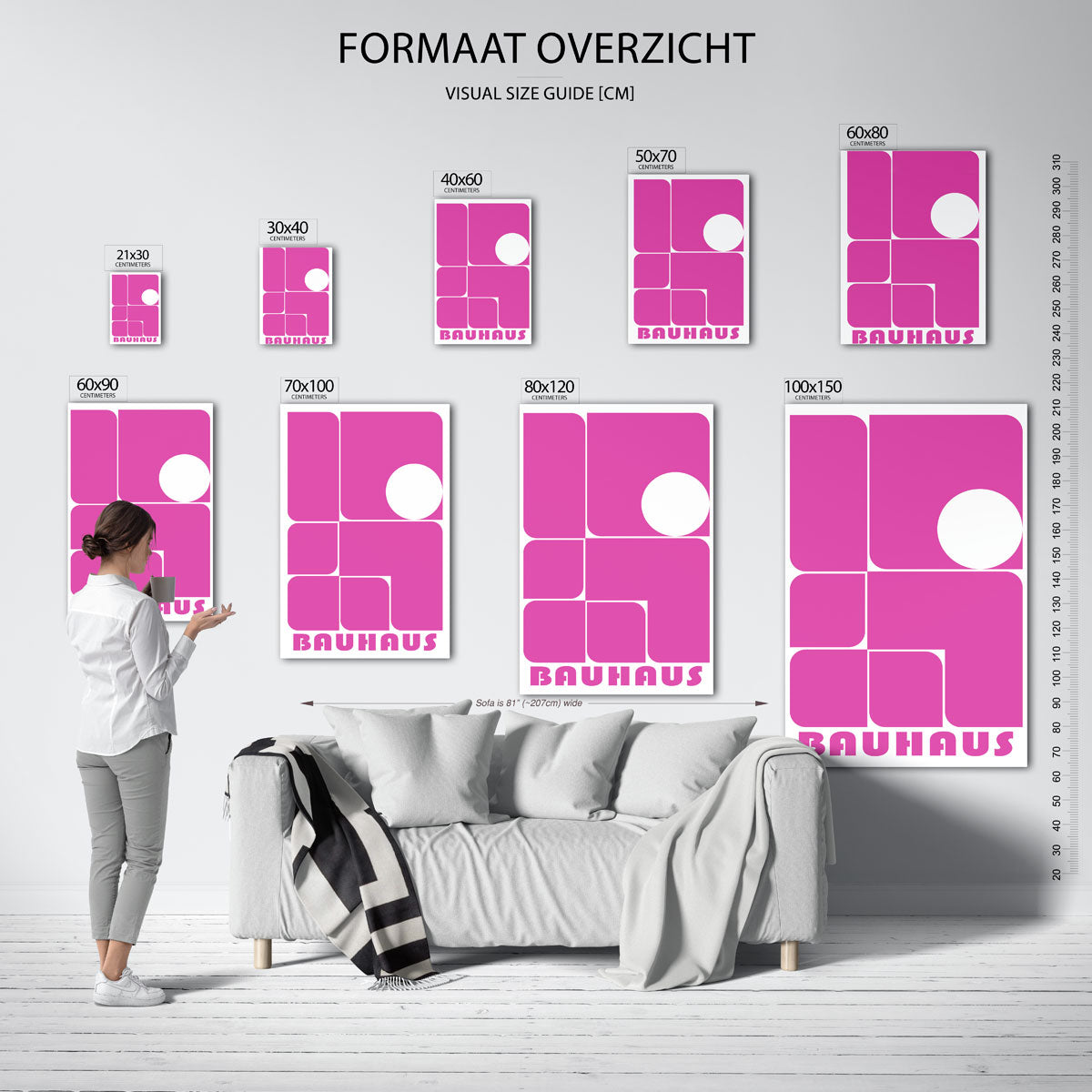 Vorm en kleur – geometrische poster in Bauhaus-stijl van WallArtistic