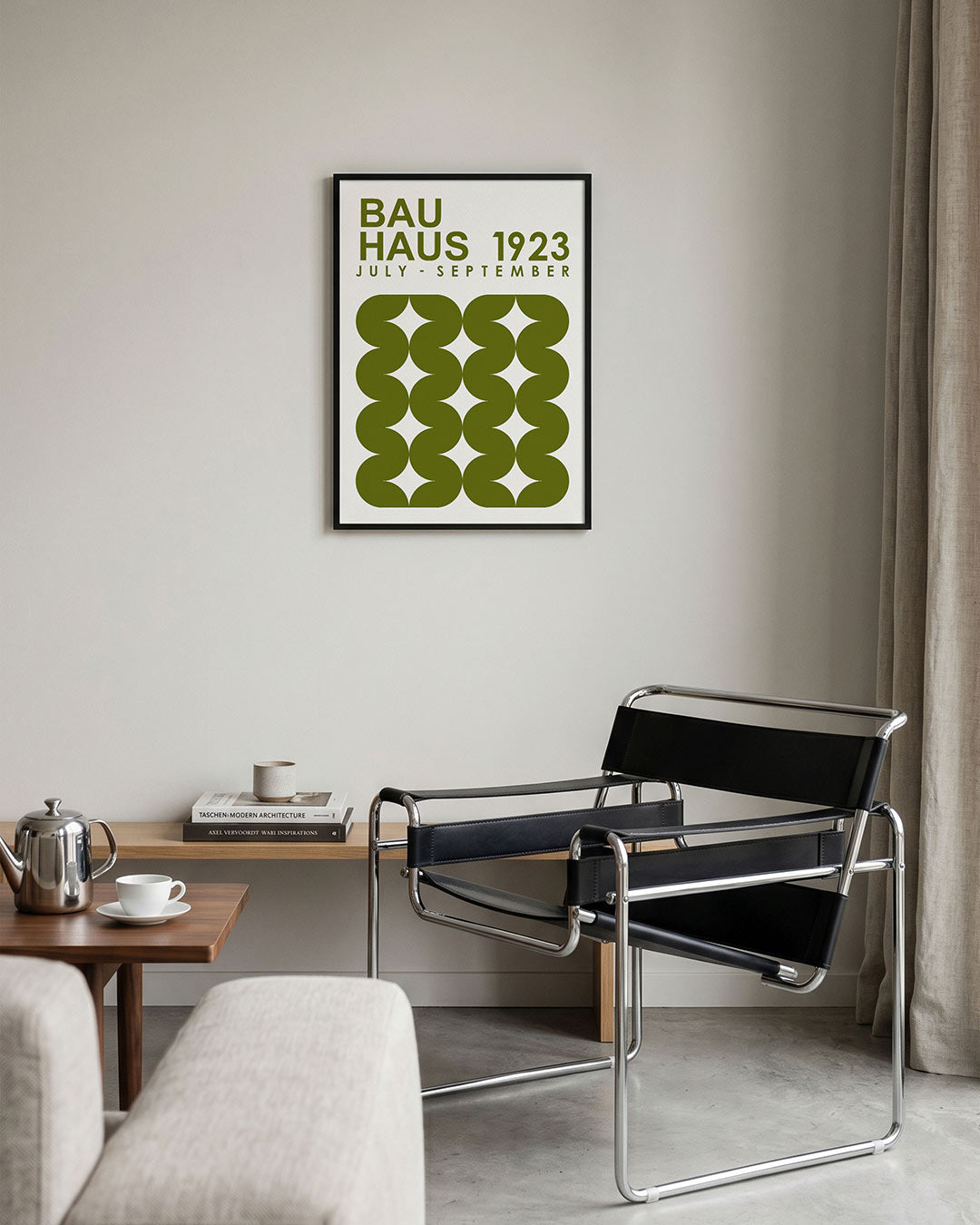 Vormritme en kleur – geometrische Bauhaus poster in staand formaat