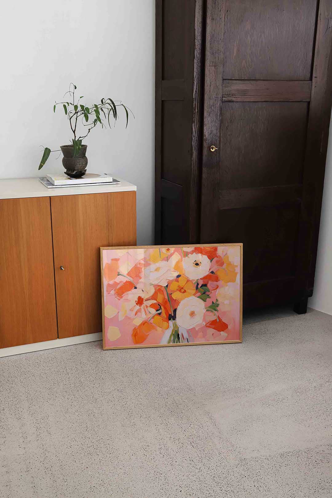 Bloemen in vaas – bloemen wandkunst als landscape poster