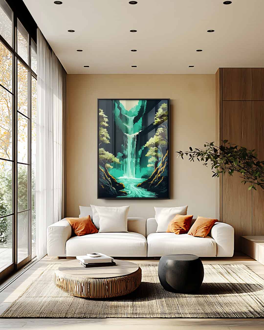 Magische Waterval – plexiglas wanddecoratie in portret formaat