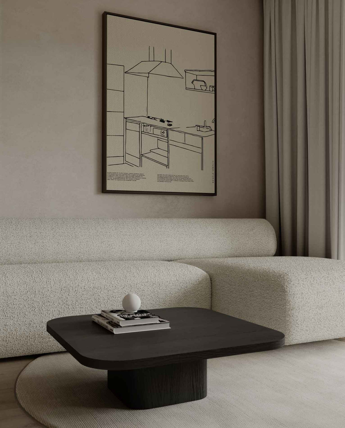 Minimalistische Keukenprint – dibond wanddecoratie in staand formaat