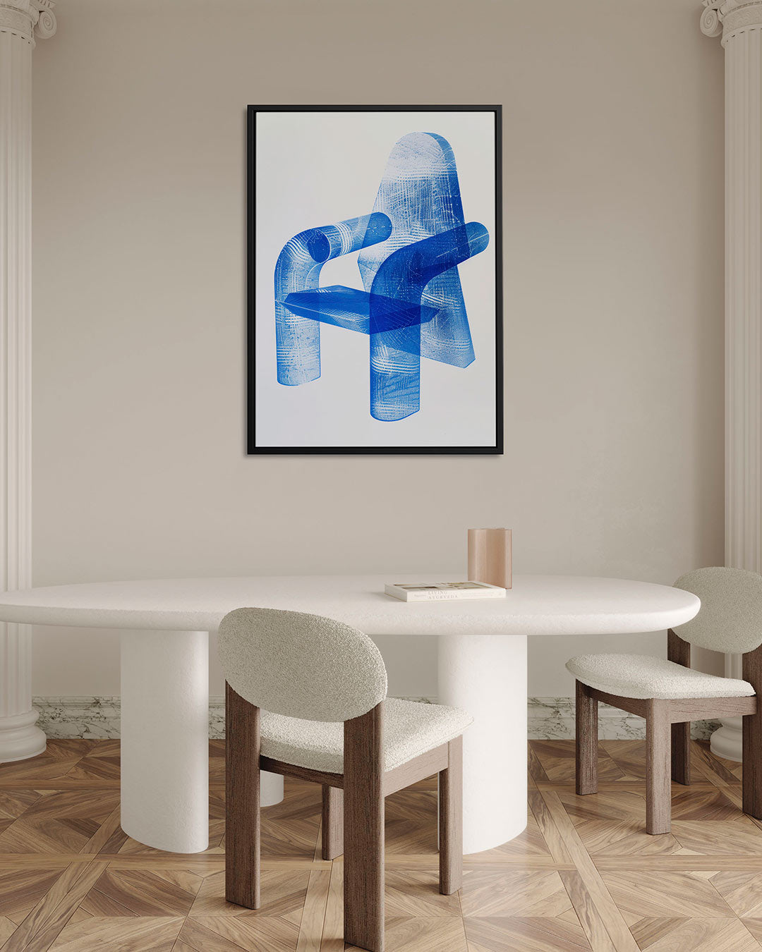 Transparante stoelvorm – staand wanddecoratie kunstwerk
