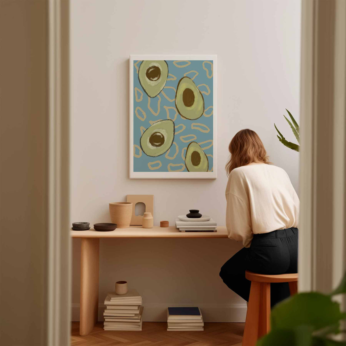 Avocado Droom – modern portret kunstwerk van WallArtistic