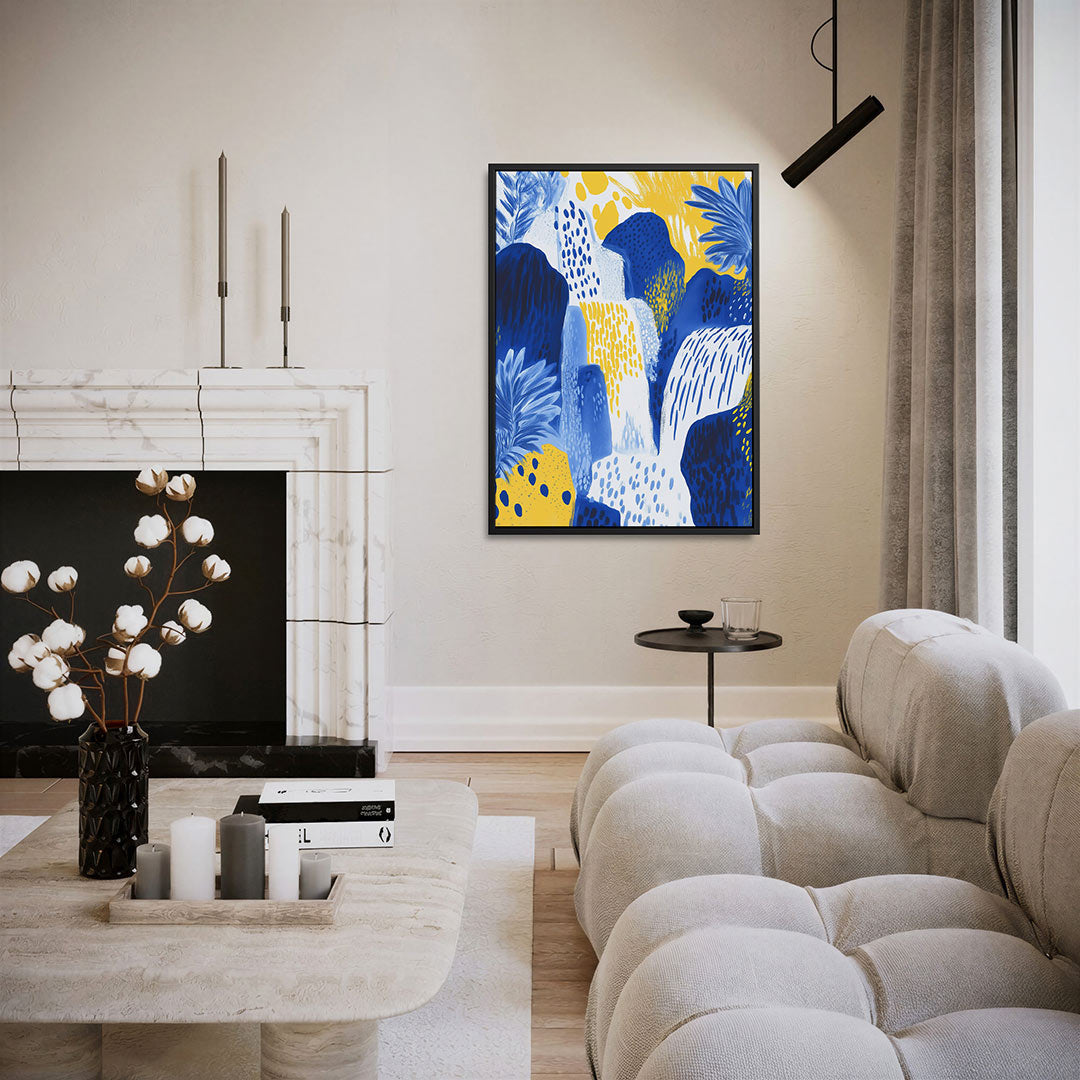 Dynamische kleurencompositie – moderne staande wandkunst