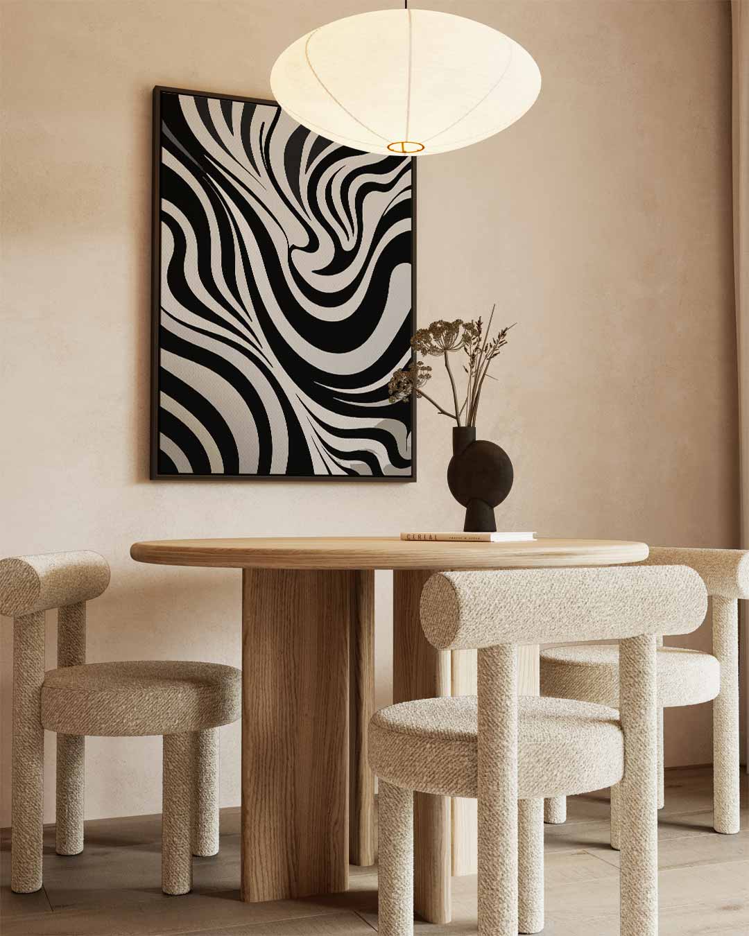 Golf van Contrast – kunstwerk met zwarte baklijst