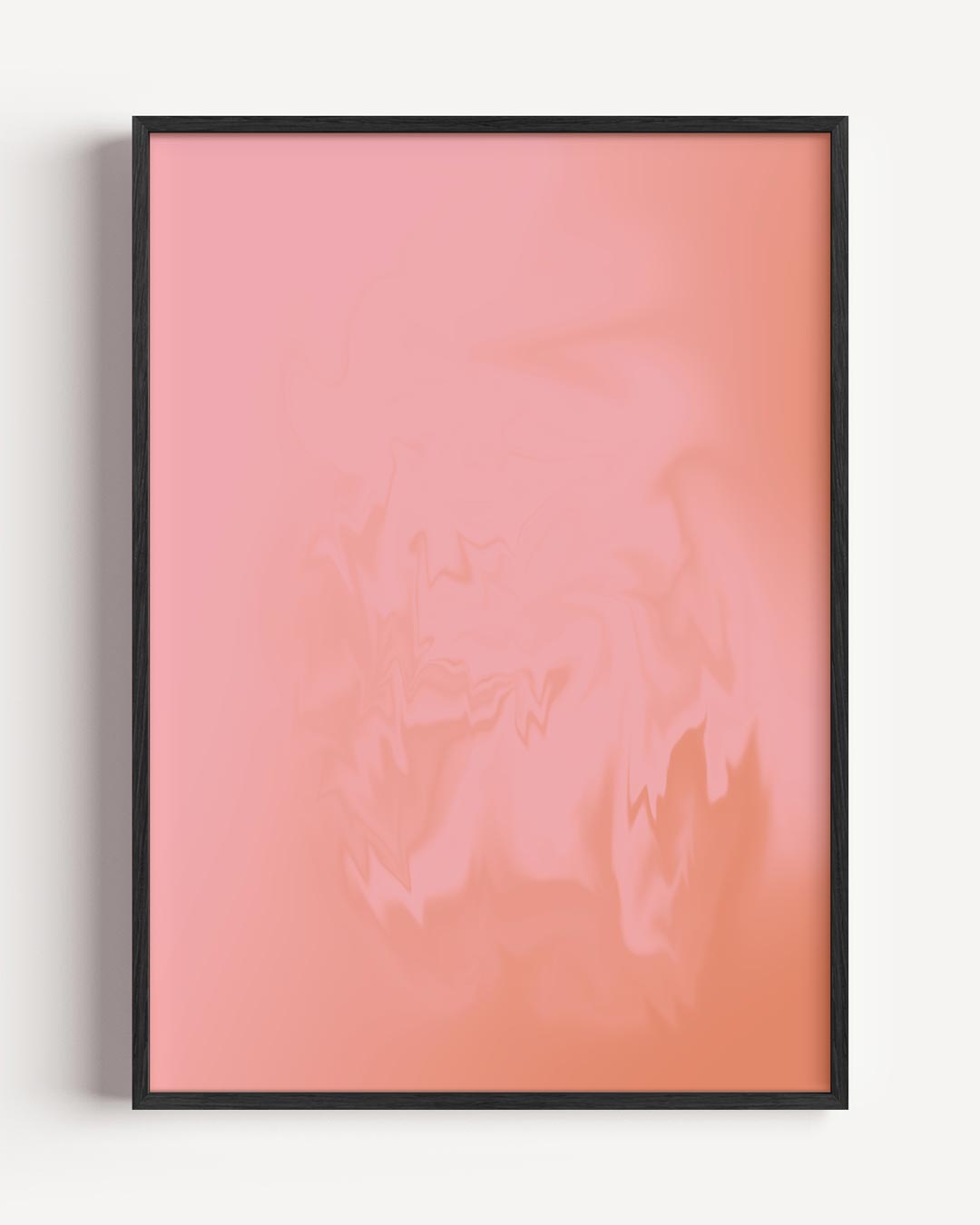 Abstracte Zachtroze Magie – kleurrijke abstracte portret poster als wanddecoratie