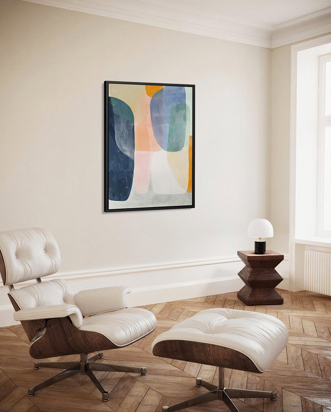 Organische kleurencompositie – staand wanddecoratie kunstwerk