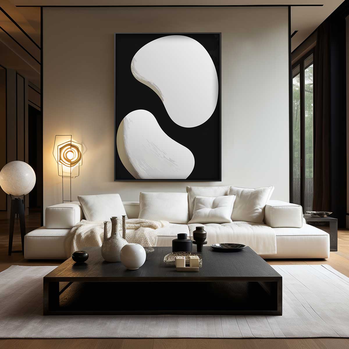 Yin en Yang Abstractie – modern portret kunstwerk van WallArtistic