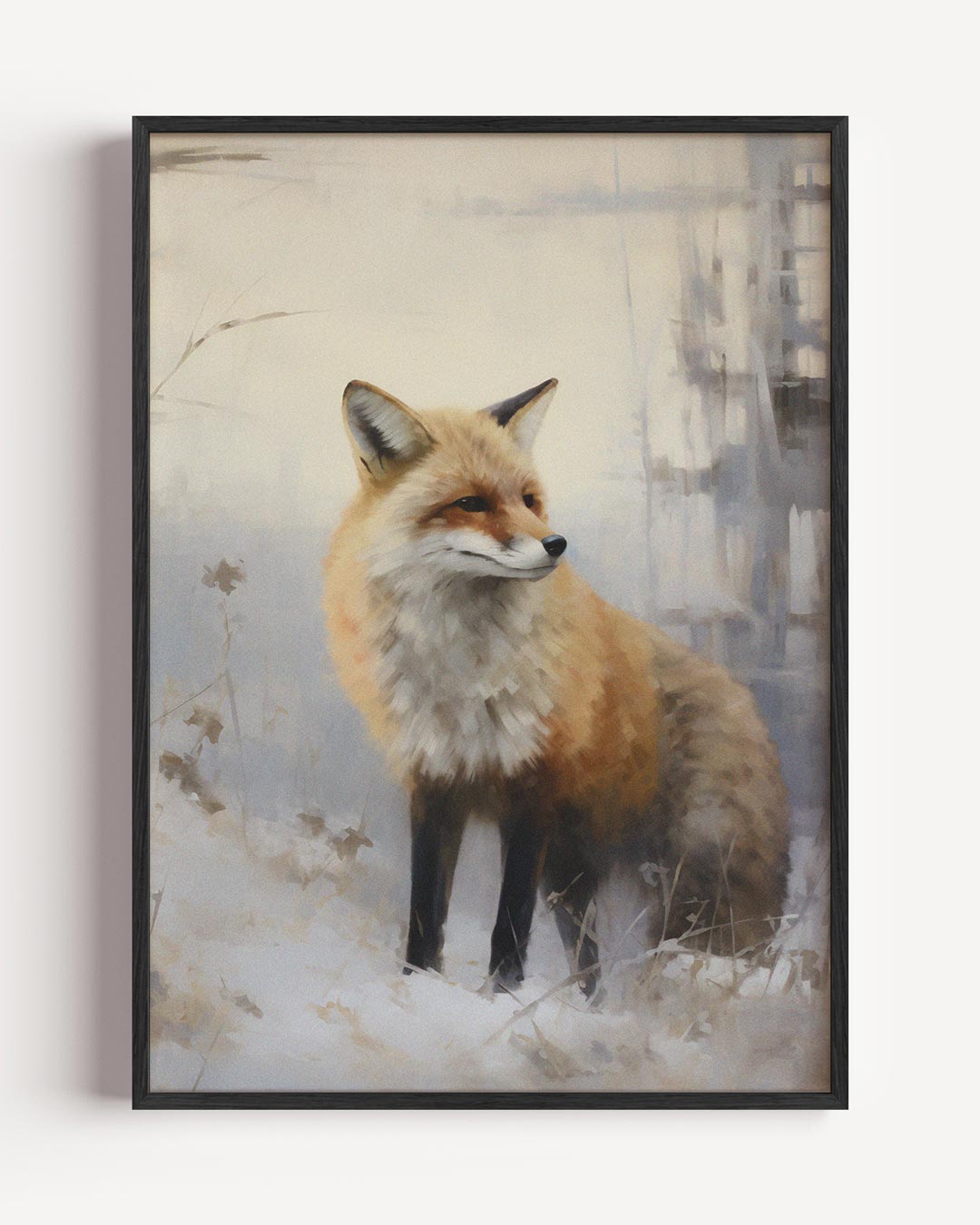 Vos in de Sneeuw – kerst portret poster als wanddecoratie