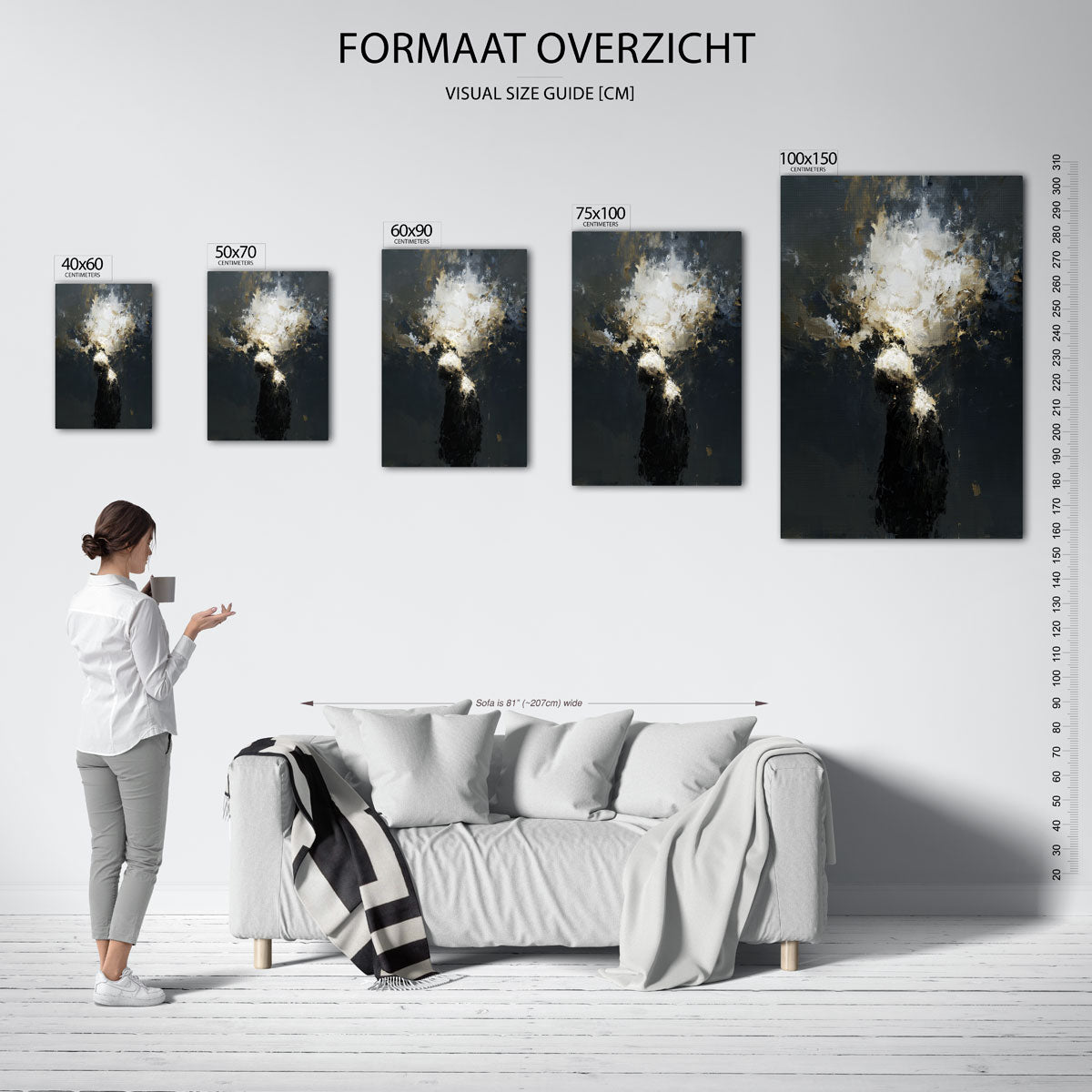Dynamische vormen – staande wanddecoratie van WallArtistic