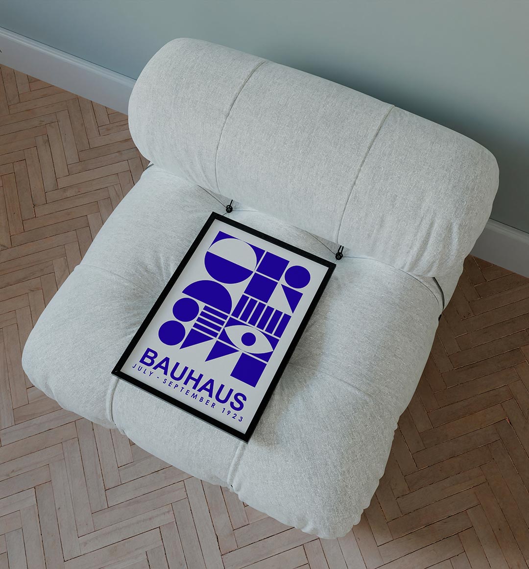 Vormen en vlakken – staande Bauhaus poster voor aan de muur