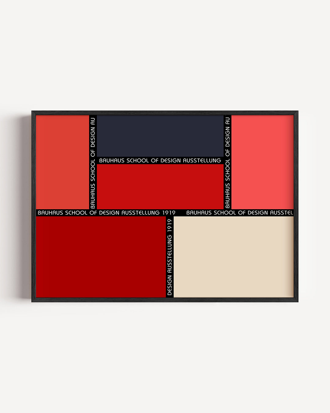 Vorm en kleurvlakken – liggende Bauhaus poster als wanddecoratie