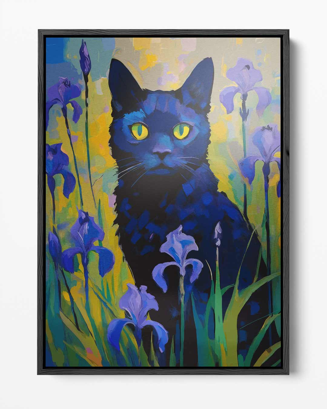 Kat Tussen de Irissen – portret kunstwerk als wanddecoratie