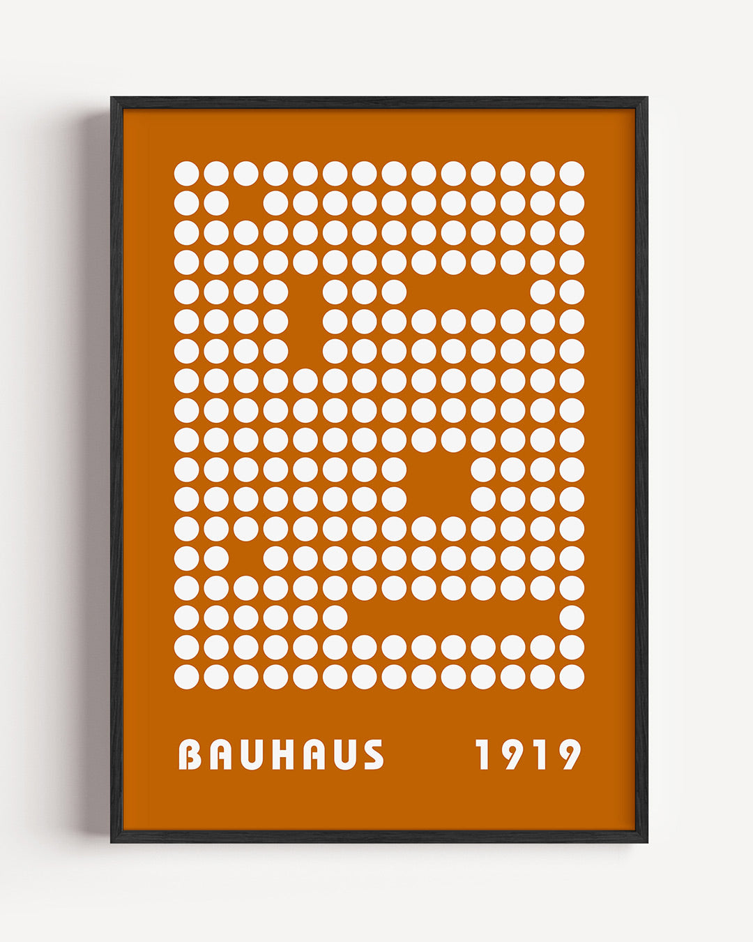 Cirkelpatroon en typografie – staande Bauhaus poster als wanddecoratie