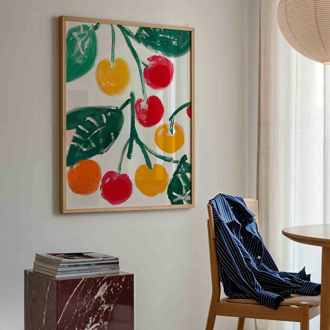 Fruit en bladeren – bloemen poster in staand formaat