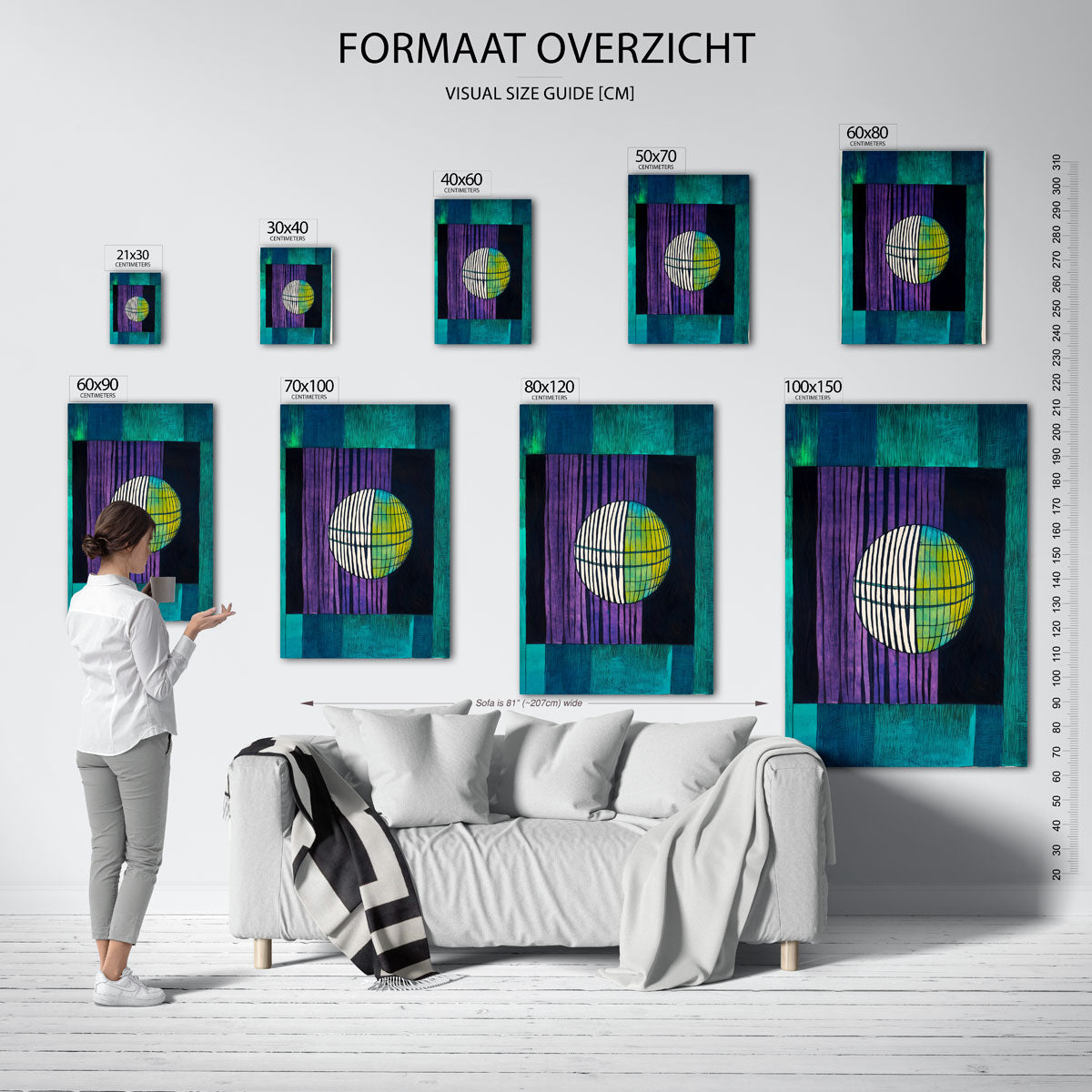 Cirkel met lijnen – staande muurposter voor een modern interieur
