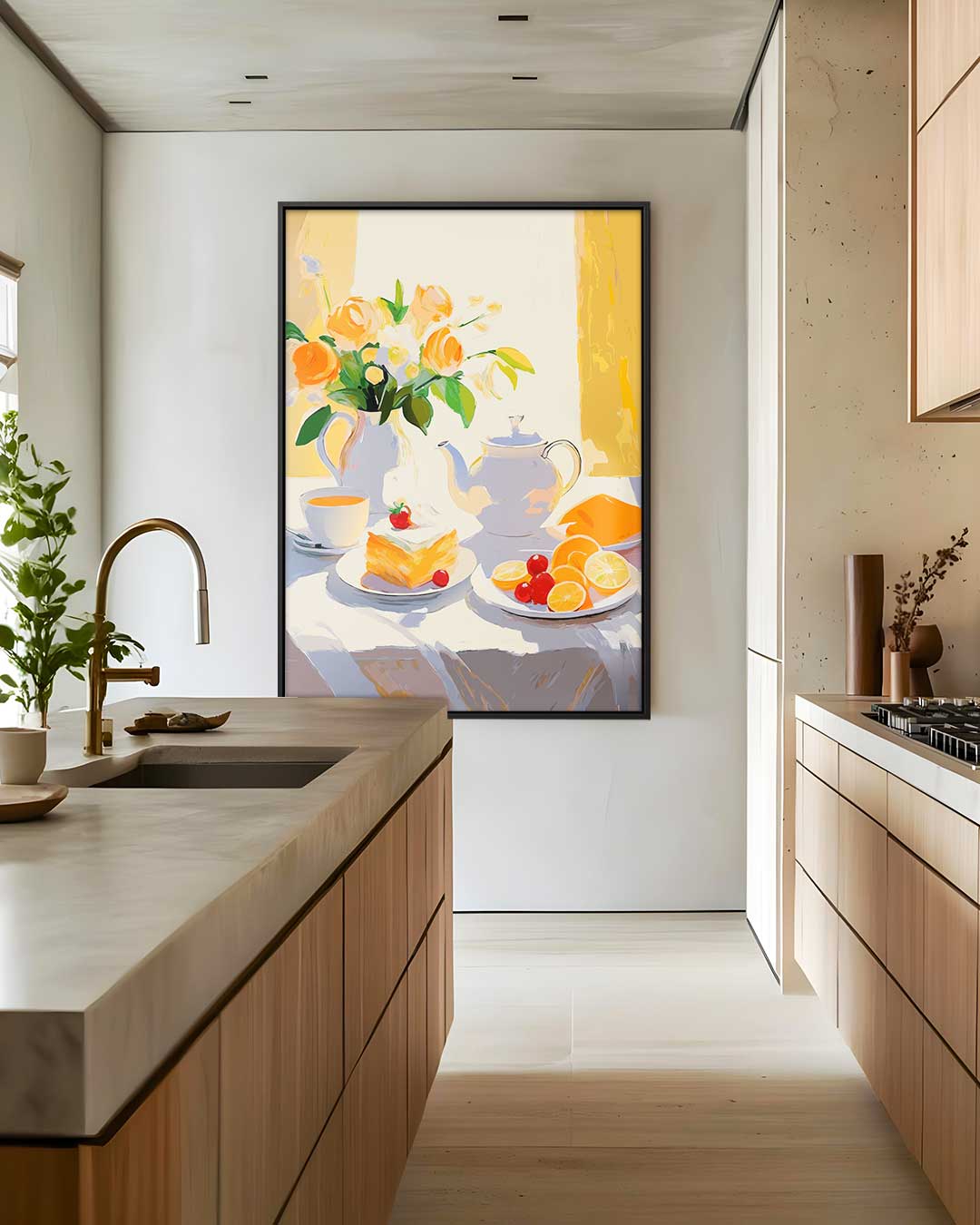 Zonnige Ontbijtstilleven – staand kunstwerk voor modern interieur