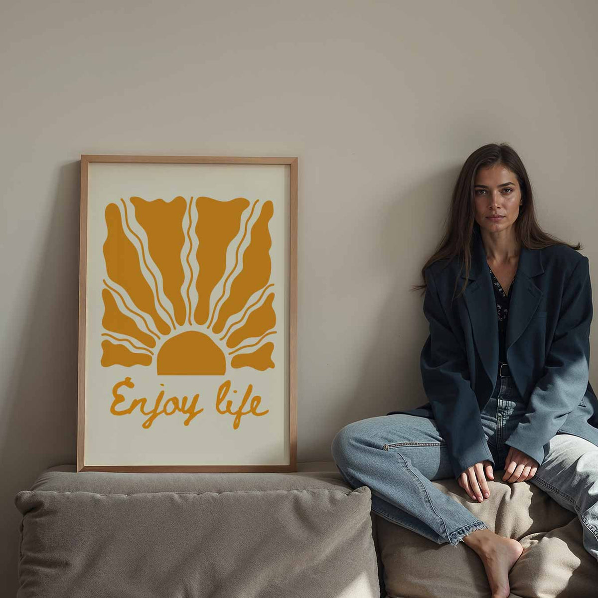 Geniet van het Leven – Streetart wandkunst als portret poster