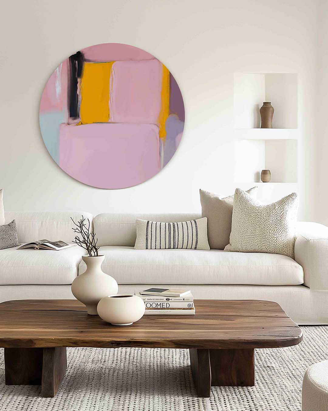 Abstracte vormen – illustratie muurcirkel als ronde muurdecoratie