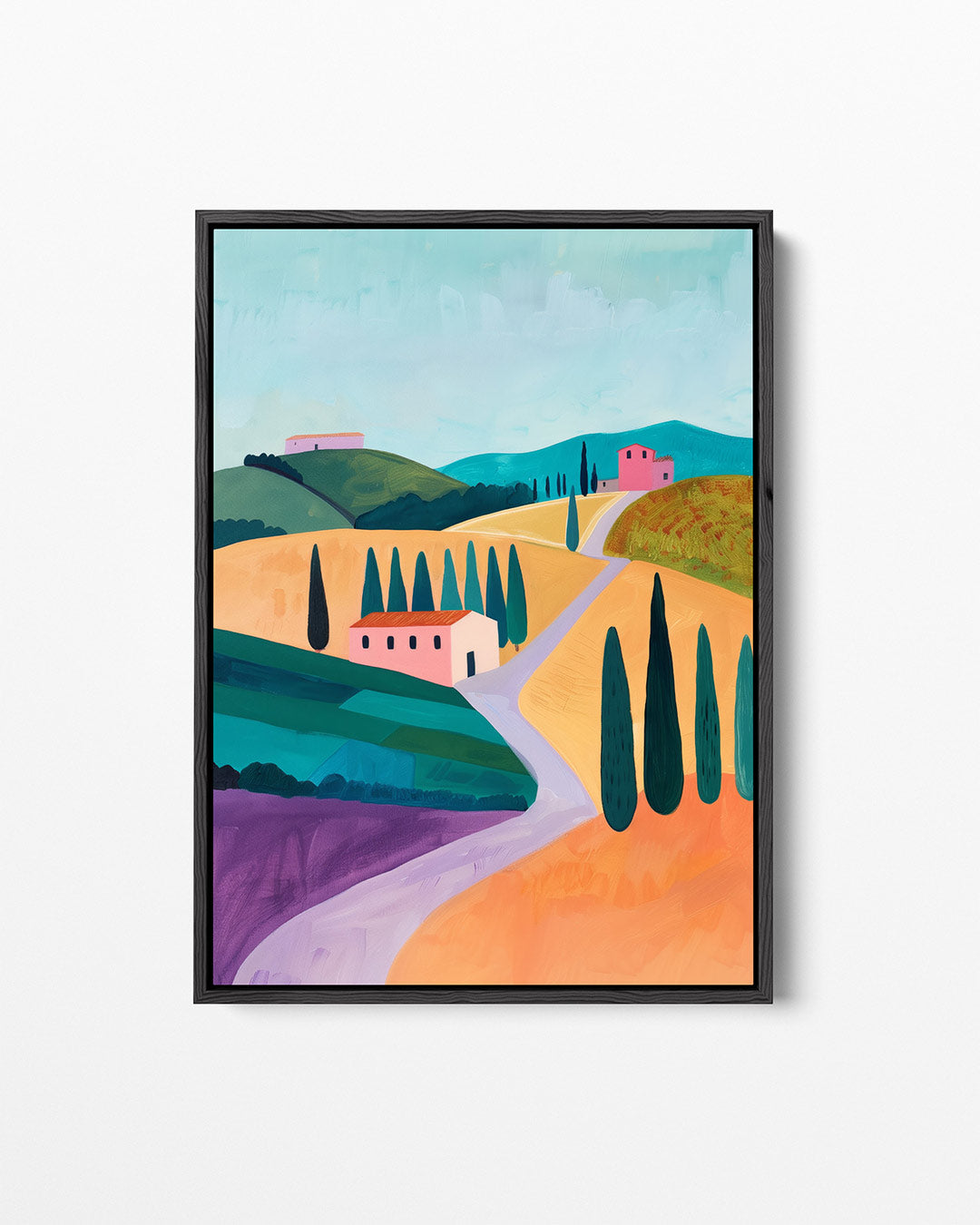 Landschap met heuvels – staand wanddecoratie kunstwerk