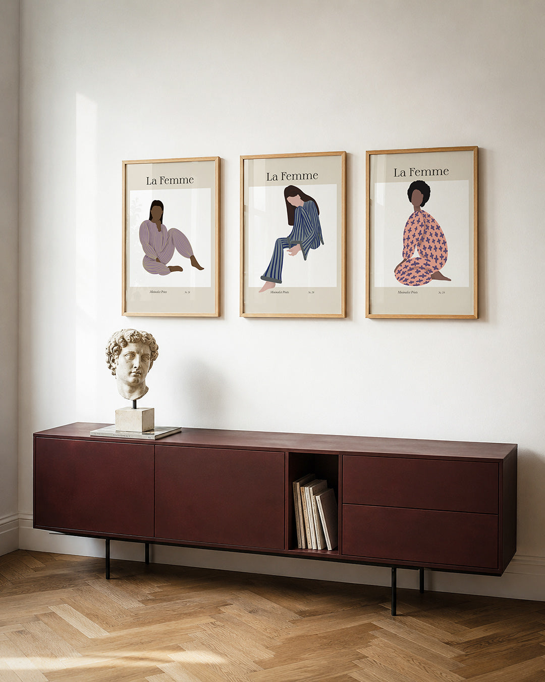 Gestreepte vormen posterset – detailweergave – een figuur in een gestreept pak zit ontspannen