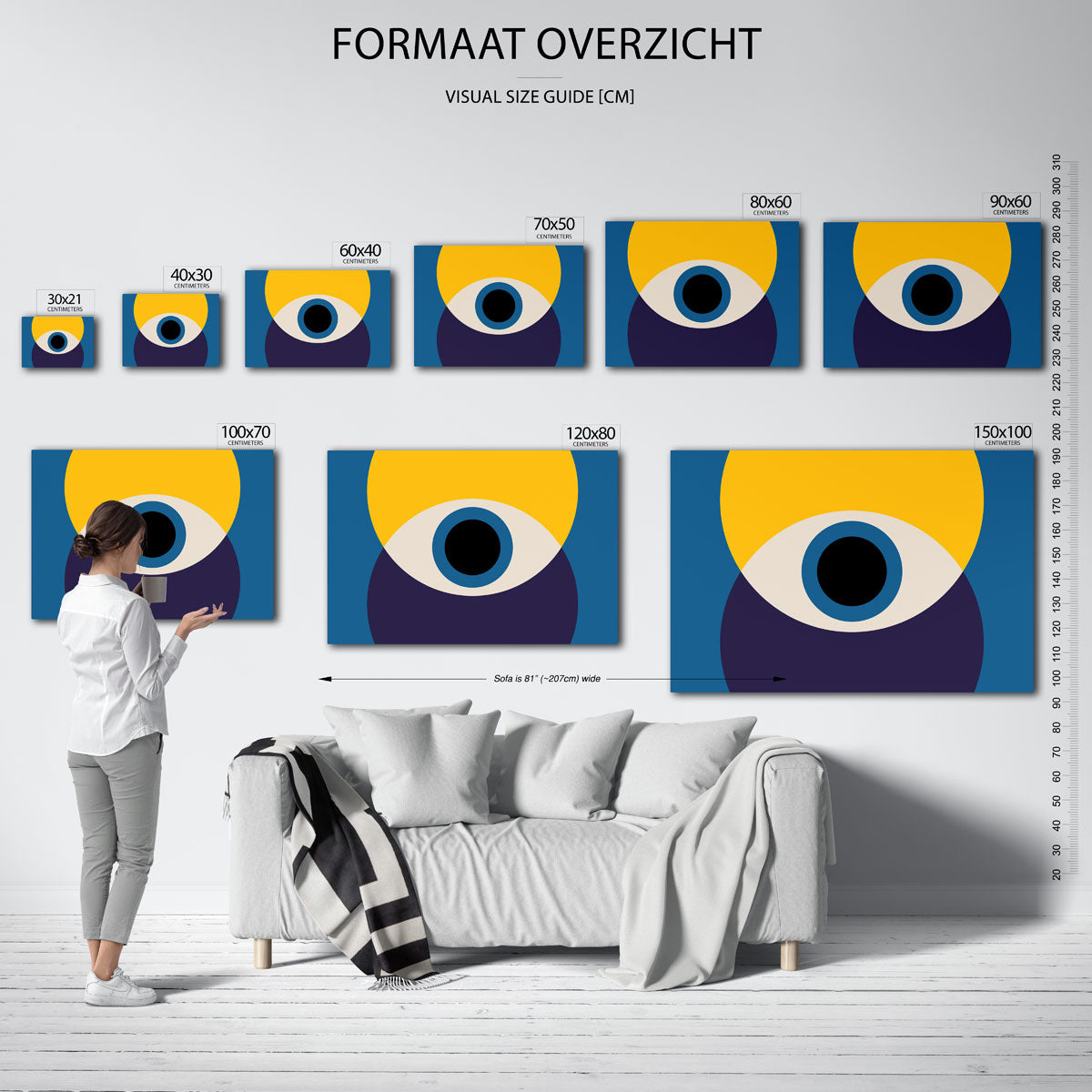 Cirkelvormen en kleurvlakken – Bauhaus poster als geometrische wanddecoratie